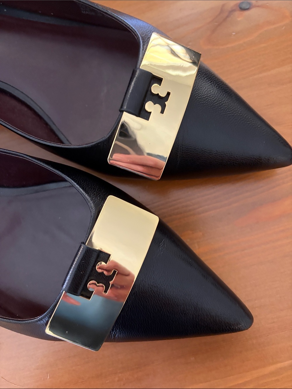 Tory Burch Black Pointed Toe Block Heels with Dust Bag - Picture 10 of 10